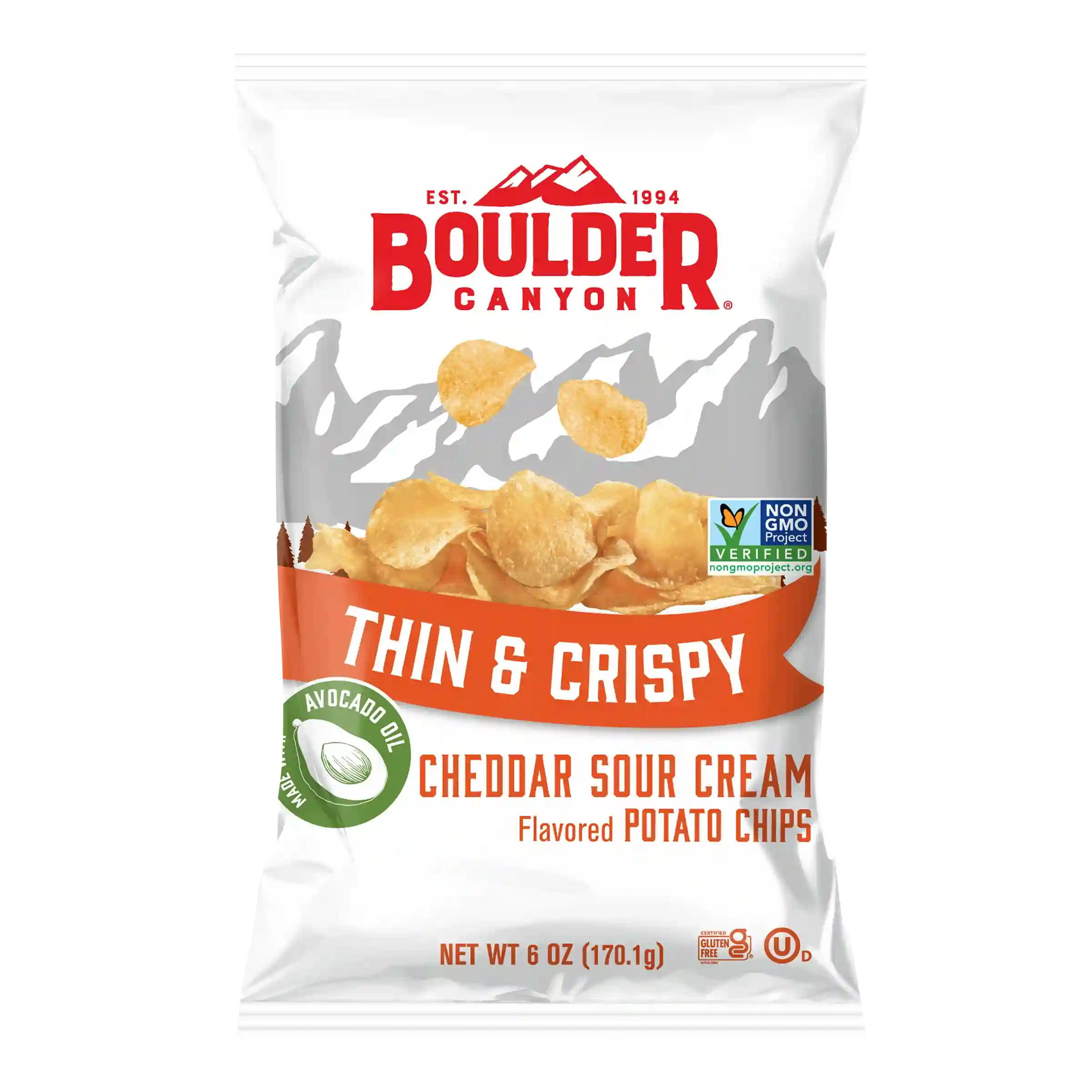 Boulder Canyon Avocado Oil Thin & Crispy Cheddar Sour Cream