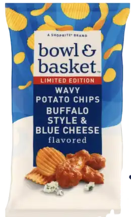 Bowl And Basket Wavy Potato Chips Buffalo Style And Blue Cheese