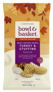 Bowl And Basket Wavy Potato Chips Turkey And Stuffing Flavored