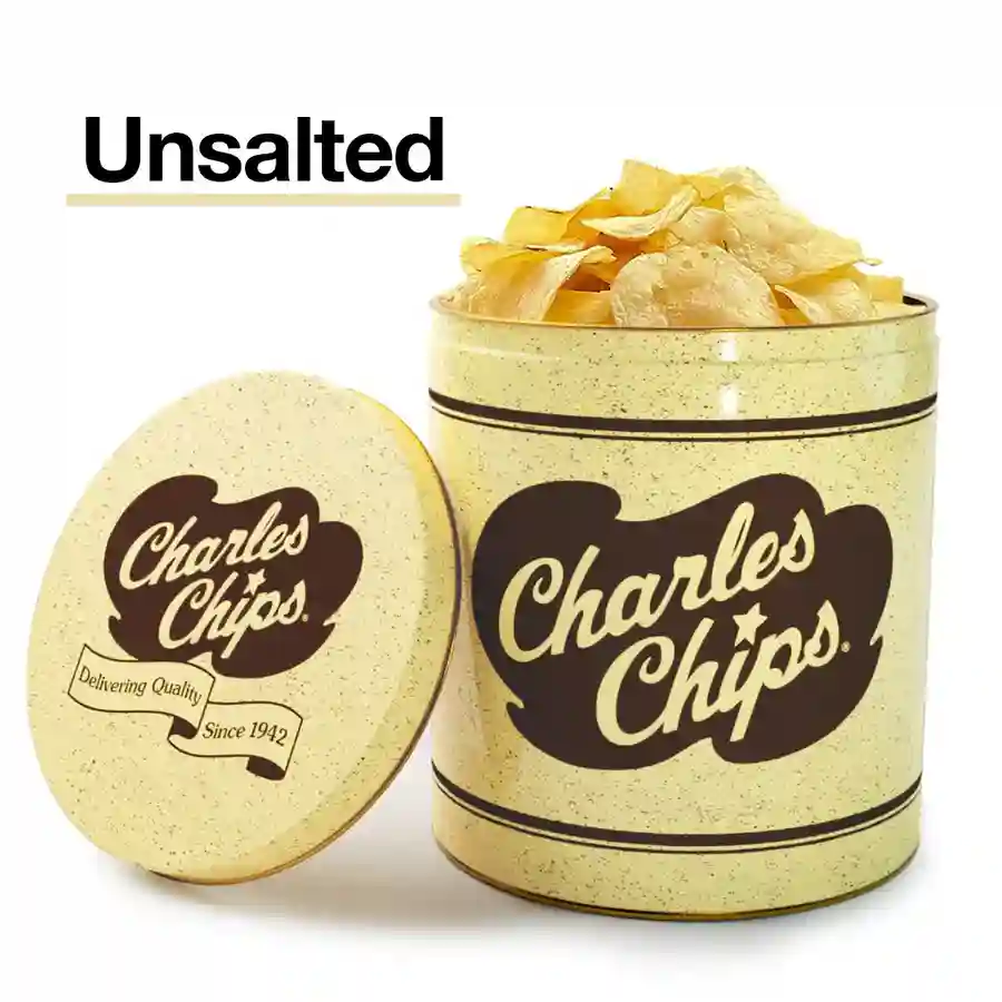 Charles Chips Tin Unsalted Chips