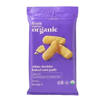 Good & Gather Organi Cwhite Cheddar Baked Corn Puffs