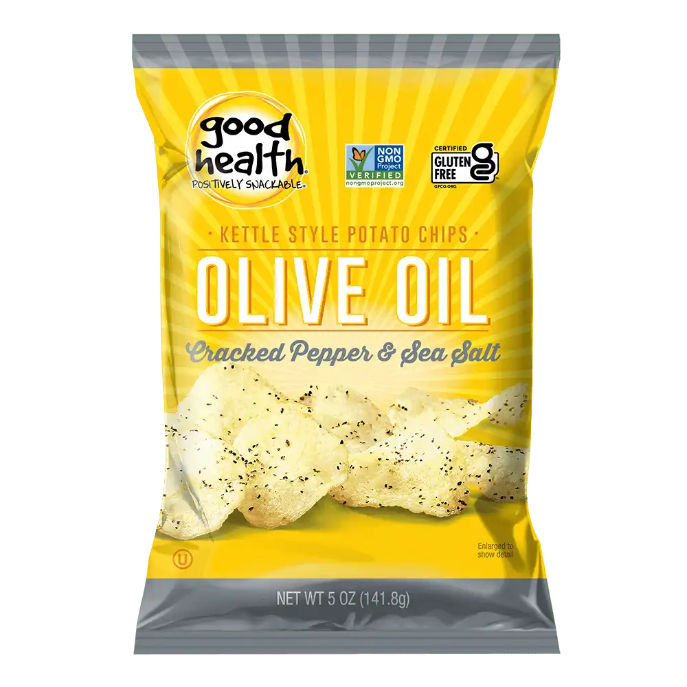 Good Health Olive Oil Kettle Style Potato Chips Cracked Pepper & Sea Salt