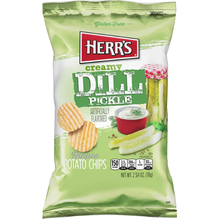 Herr's Creamy Dill Pickle Ripple Potato Chips