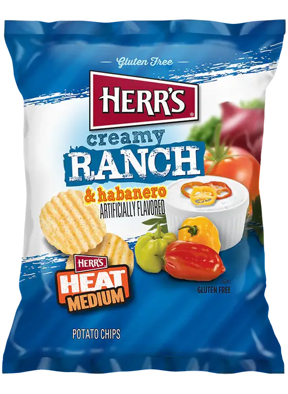 Herr's Creamy Ranch & Habanero Ripple Potato Chips