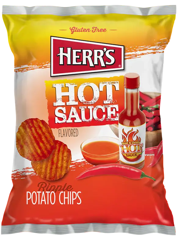 Herr's Hot Sauce Ripple Potato Chips