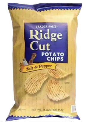 Trader Joes Ridge Cut Potato Chips Salt And Pepper